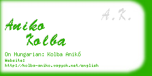 aniko kolba business card